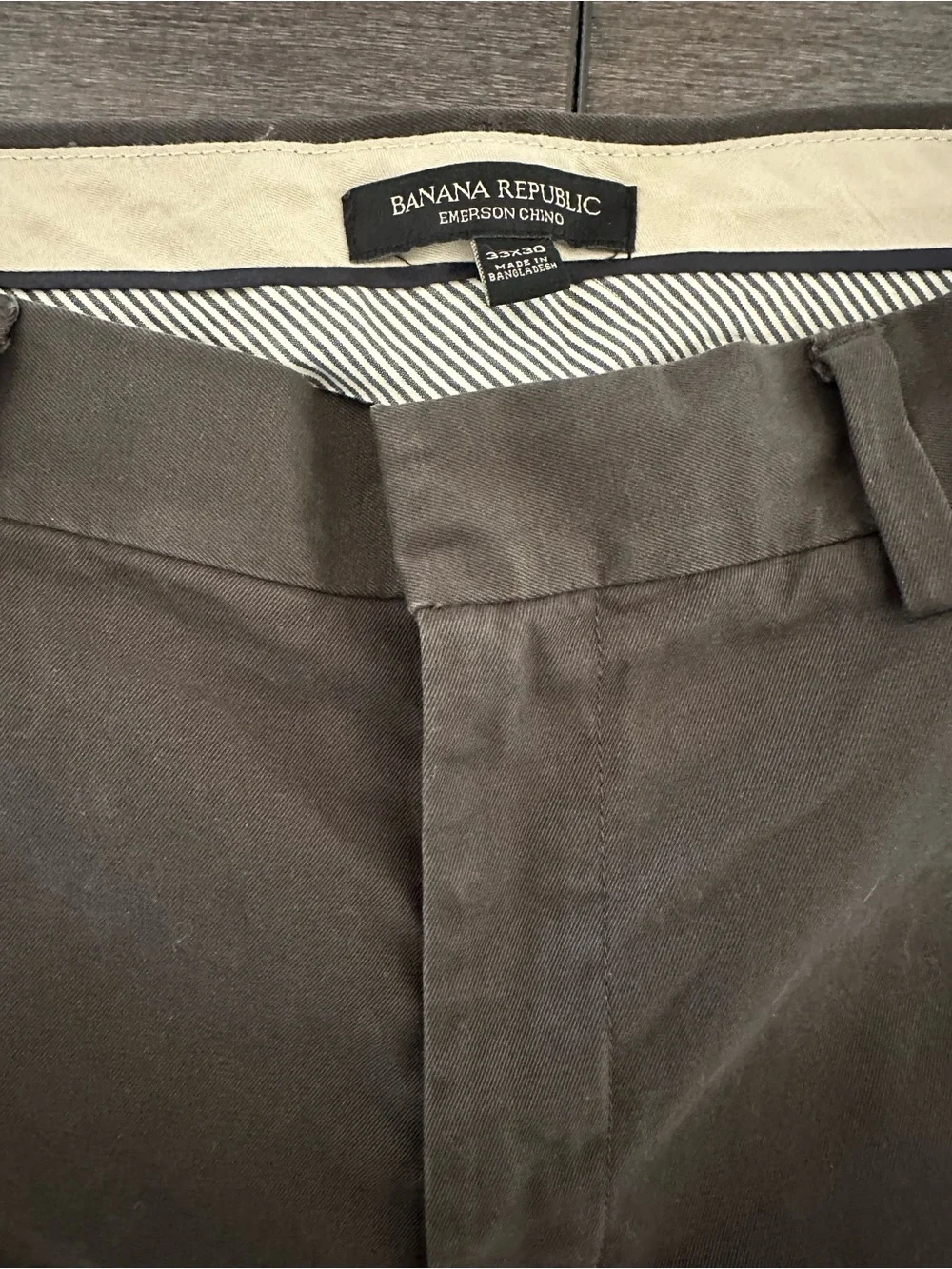 Banana Republic Emerson Gray Straight-Leg Chinos 33x30